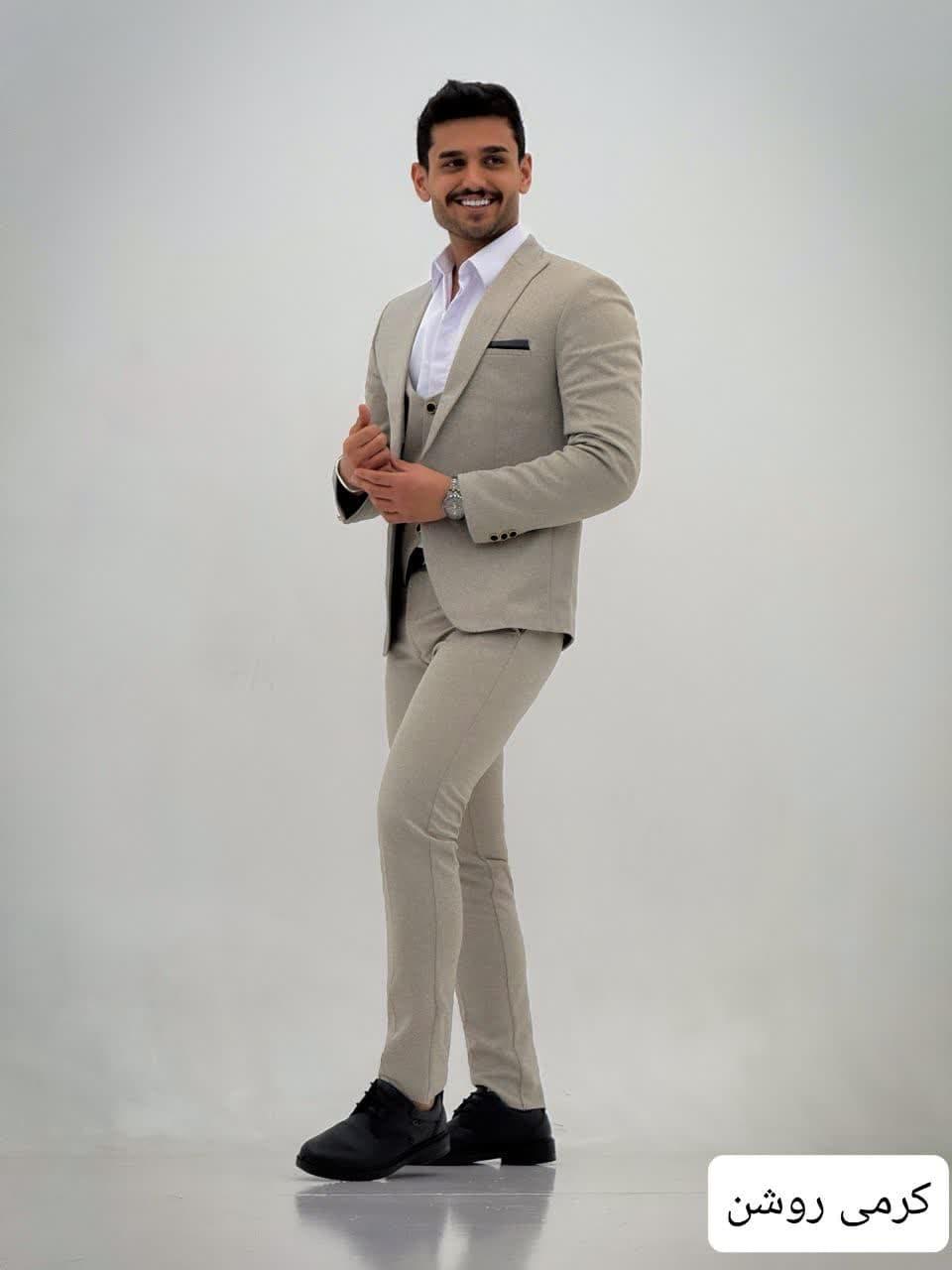 ست کت و شلوار مردانه اطلسی _ کد 1020