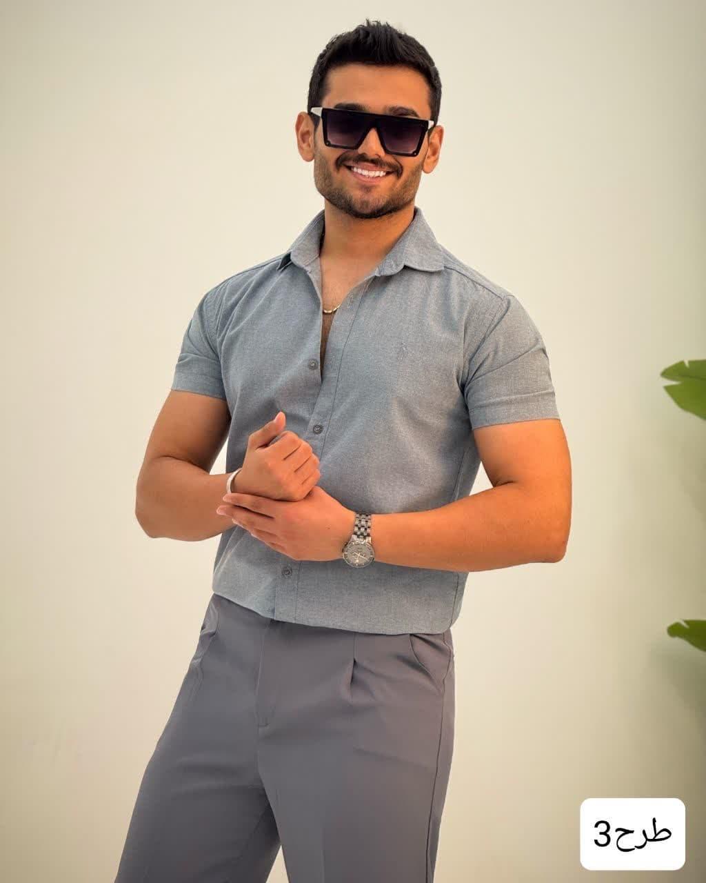 پیراهن مردانه استین کوتاه پلاس_کد4291