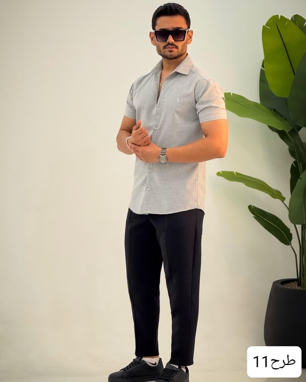 پیراهن مردانه استین کوتاه پلاس_کد4291