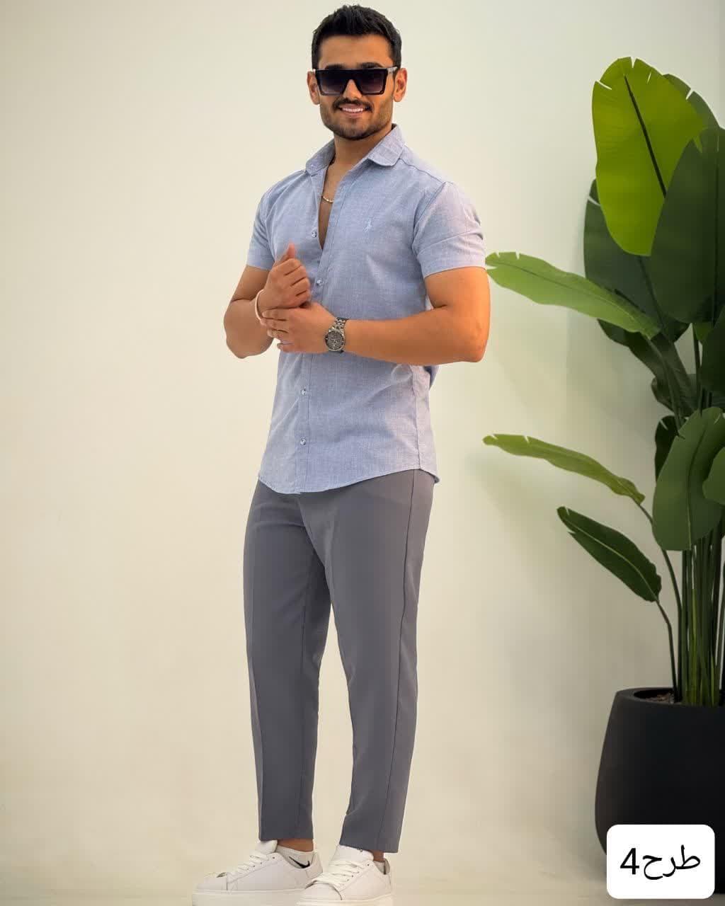 پیراهن مردانه استین کوتاه پلاس_کد4291