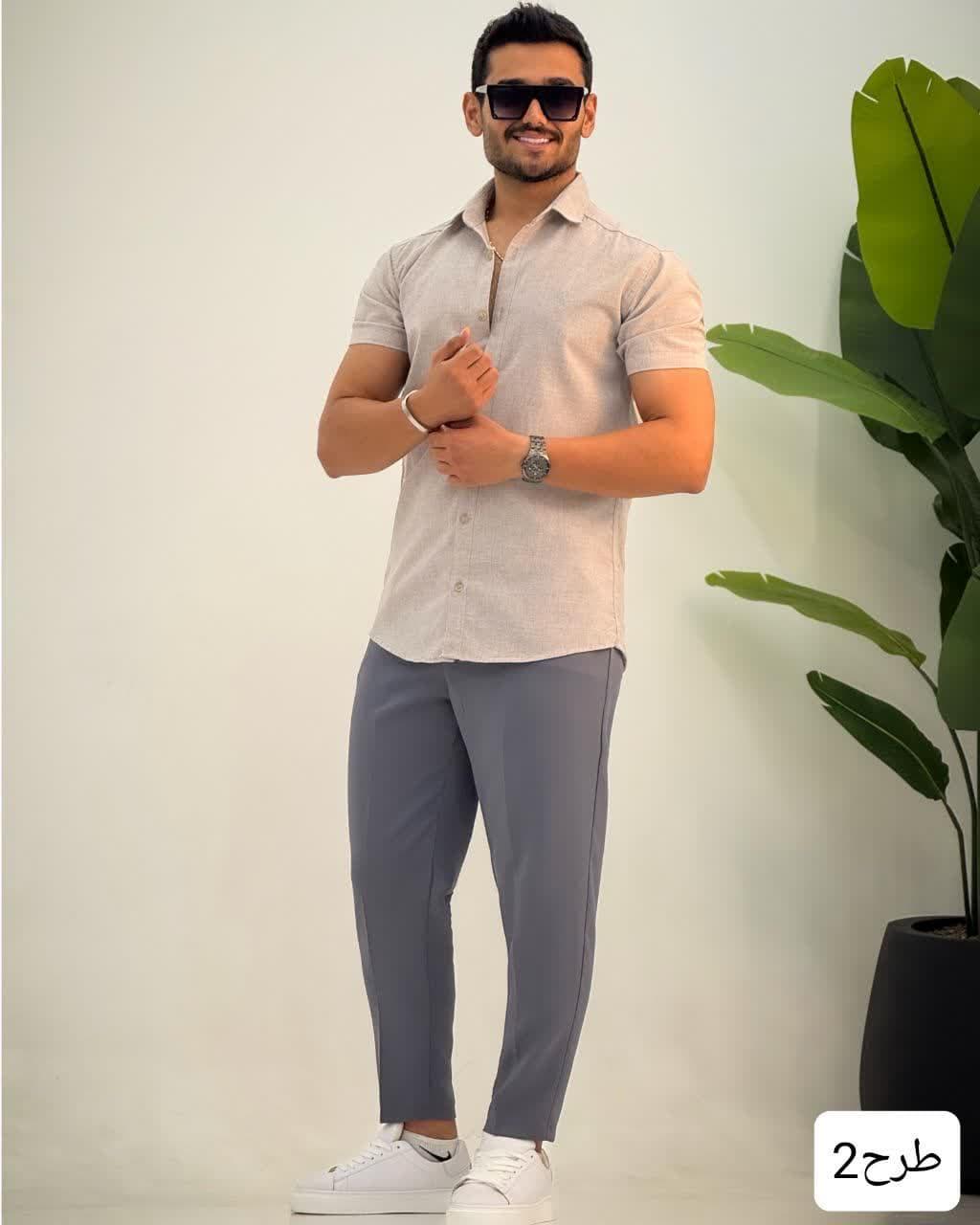 پیراهن مردانه استین کوتاه پلاس_کد4291
