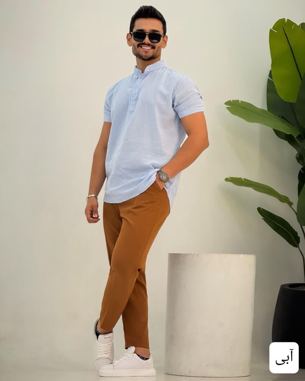 پیراهن ساده مردانه دبل فیس_کد4305