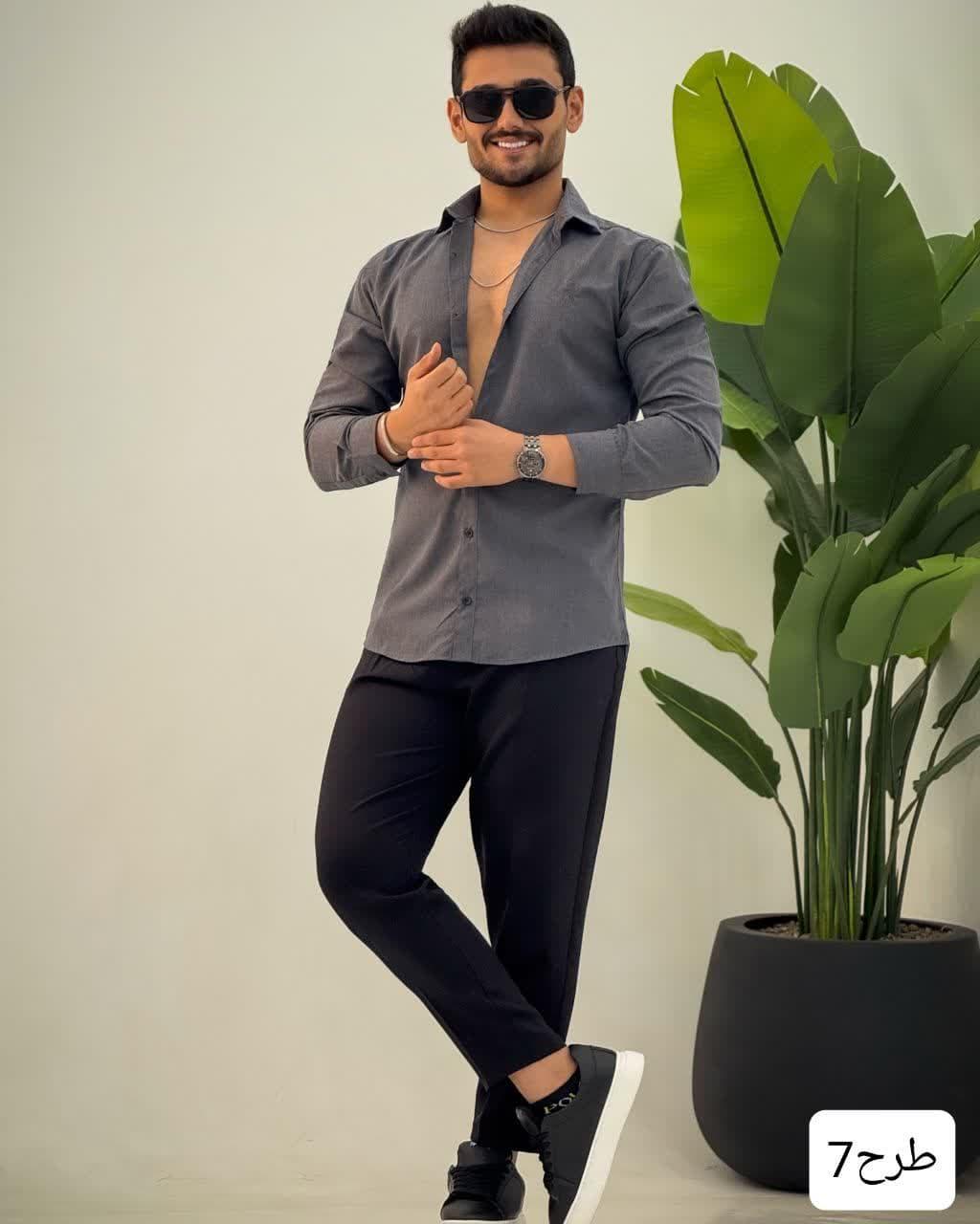پیراهن مردانه استین بلند پلاس_کد4307