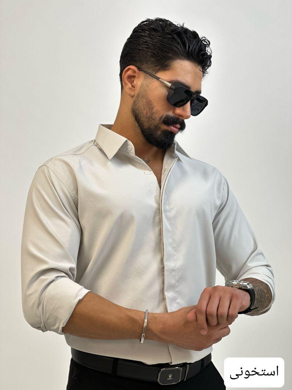 پیراهن مردانه پارچه ای ساده_کد4502