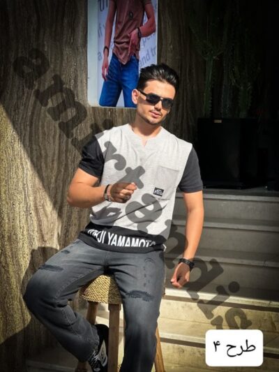 تیشرت گردبافت یقه کوبایی