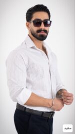 پیراهن مردانه راه راه اذین_کد4638 - Image 5