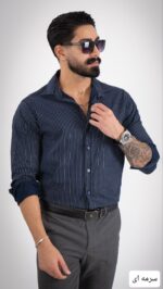 پیراهن مردانه راه راه اذین_کد4638 - Image 2