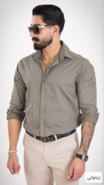 پیراهن مردانه راه راه اذین_کد4638 - Image 6