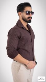 پیراهن مردانه راه راه اذین_کد4638 - Image 7
