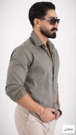 پیراهن مردانه راه راه اذین_کد4638 - Image 4