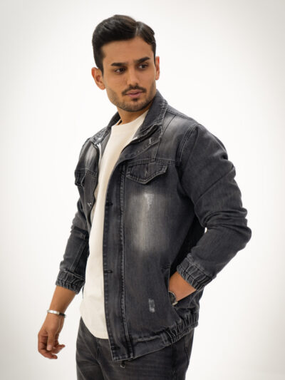 کت جین مردانه باکسی زیپدار_کد4632